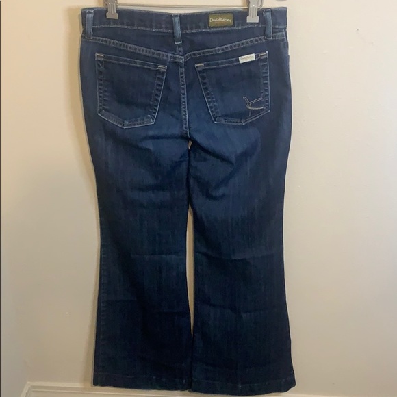 David kahn Denim Flare Jeans Sz 27 Wide Leg Flare Dark Wash Mid Rise - Picture 6 of 11